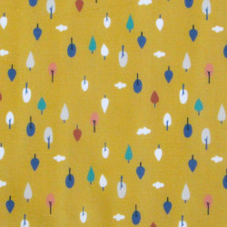 Coated  Cotton ARBIO Mustard / Forest Multicolored